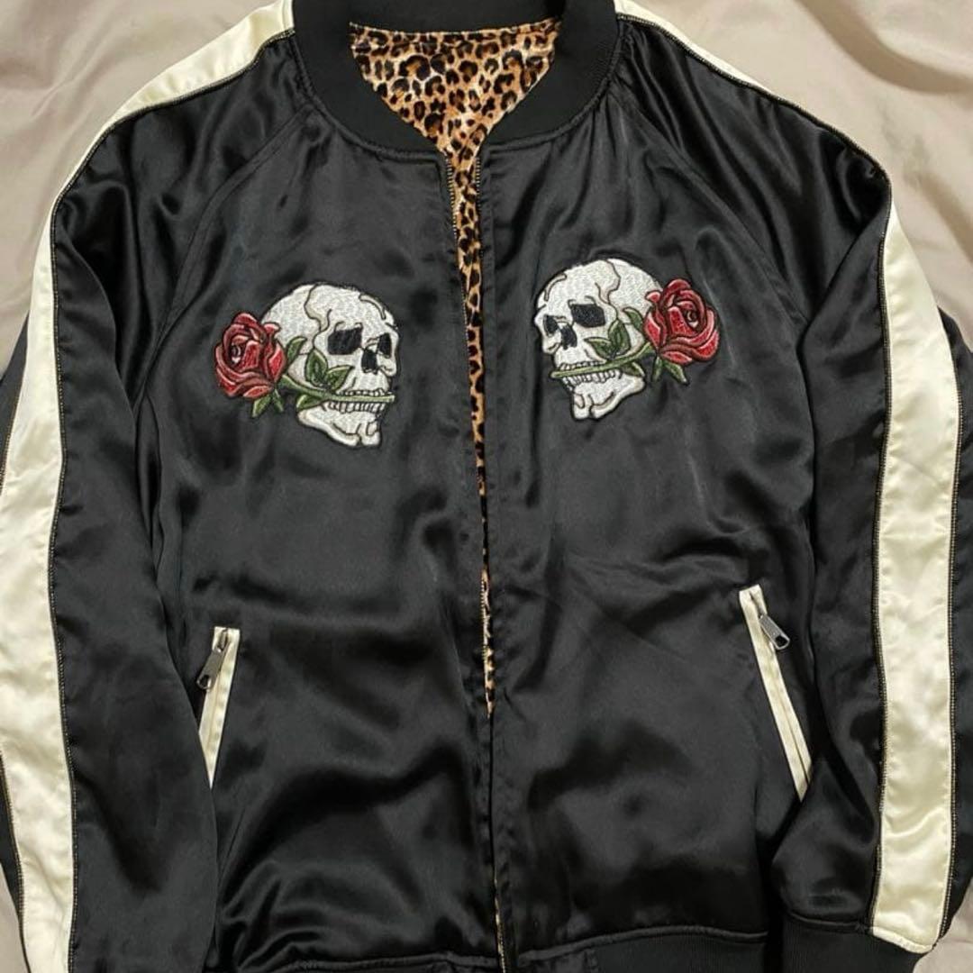 Rattle Trap ２面用 スカジャン 日本限定虎スカル レオパード　サテン