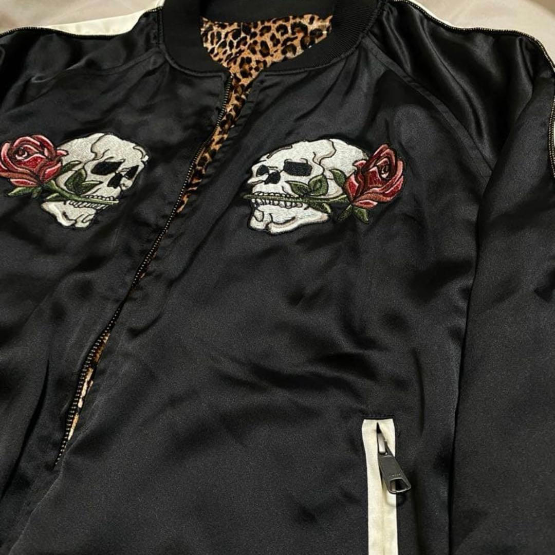 Rattle Trap ２面用 スカジャン 日本限定虎スカル レオパード　サテン