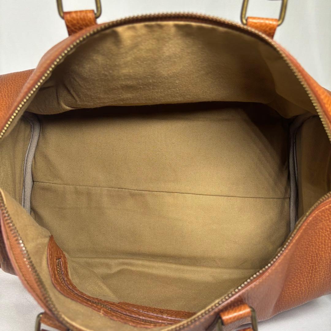 美品 ラルフローレン ハンドバッグ ミニボストン チャーム 鍵 レザー ブラウン