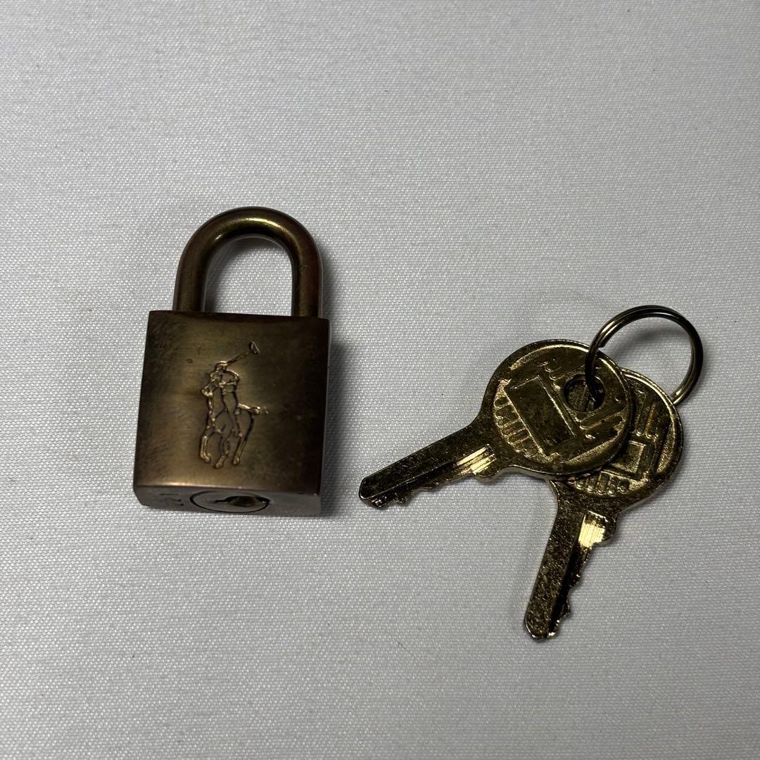 美品 ラルフローレン ハンドバッグ ミニボストン チャーム 鍵 レザー ブラウン