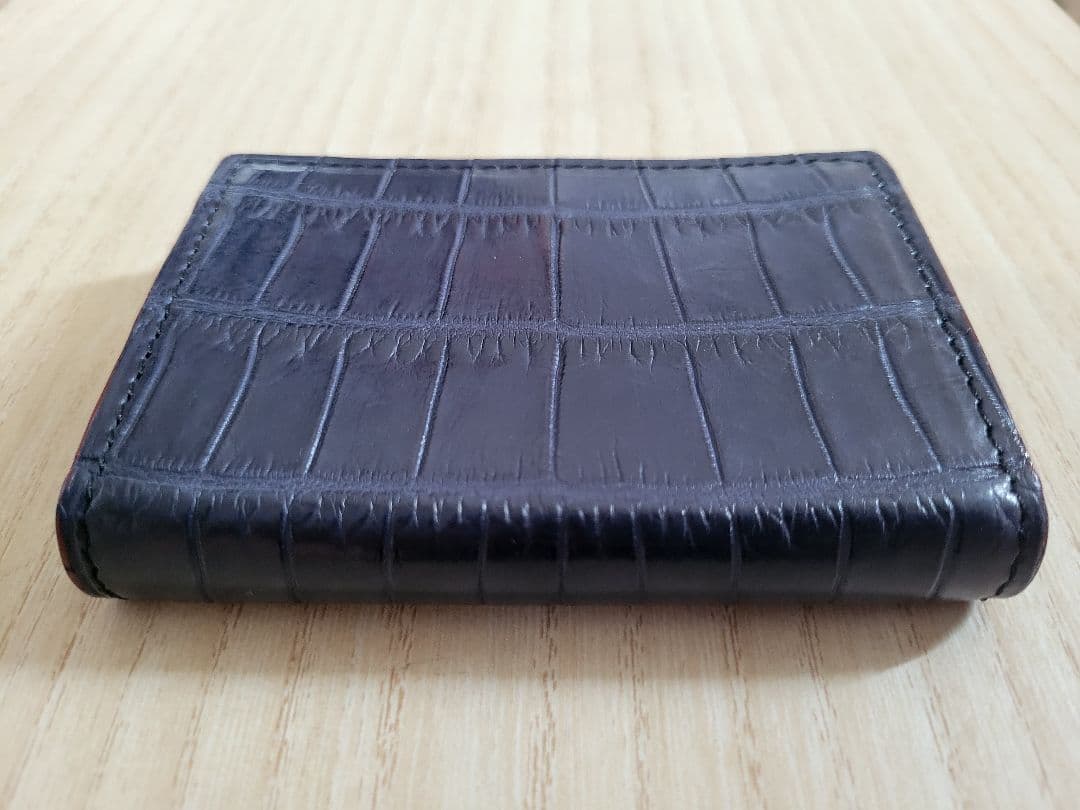 馬車道今井 クロコダイル レザー名刺入れ・カードケース ネイビー 定価12万