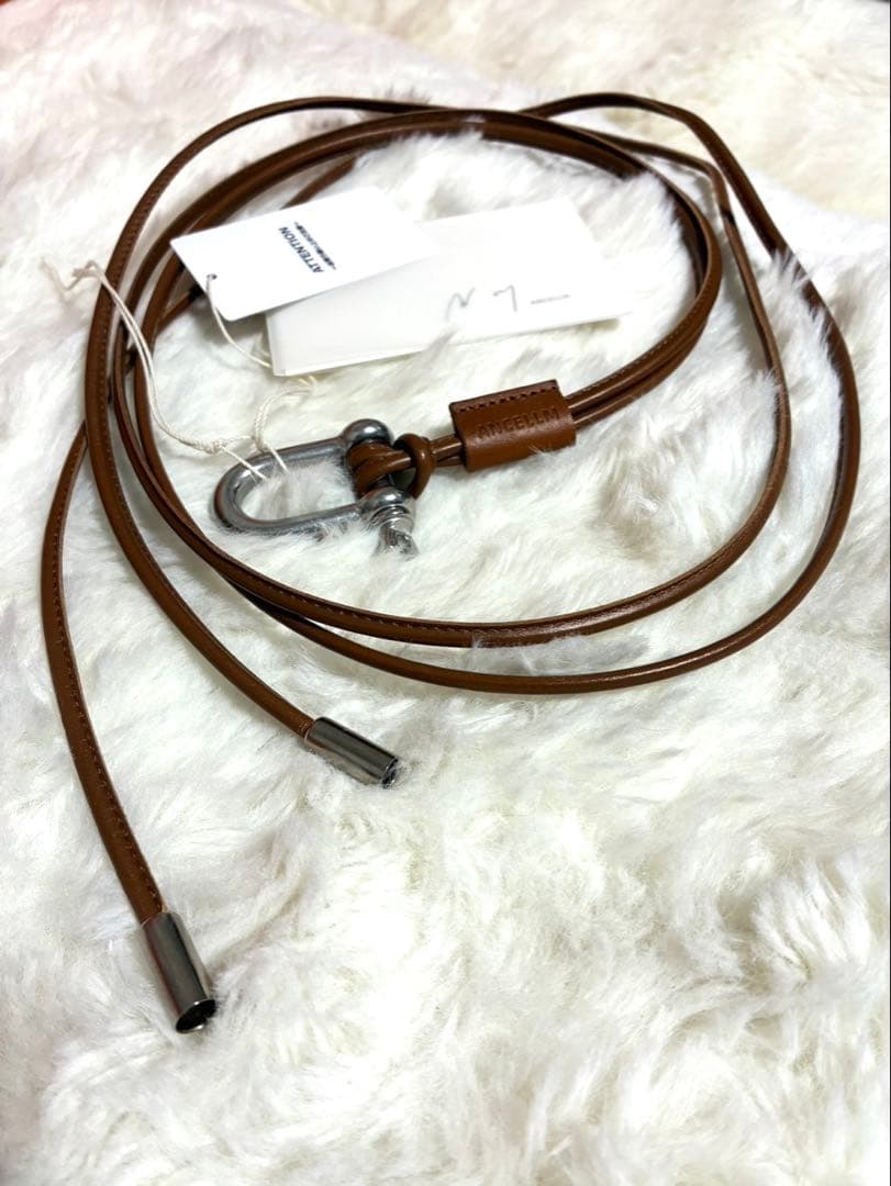 ANCELLMレザーロープベルト　ブラウン