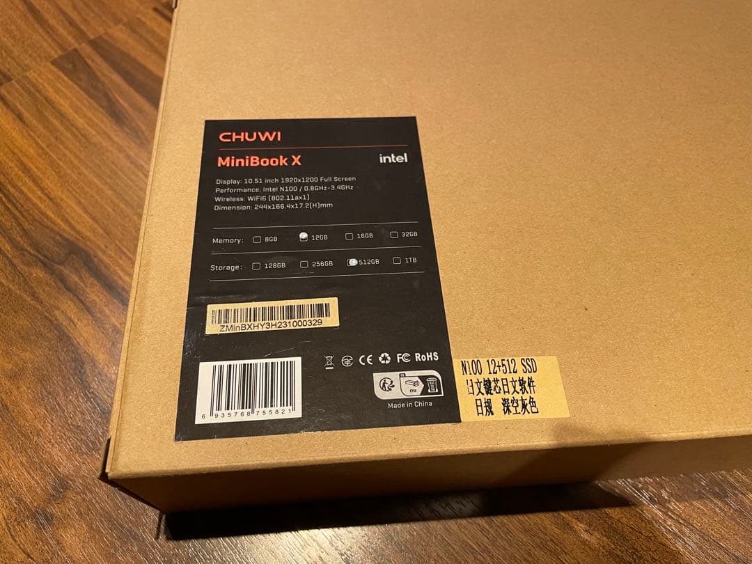 [ほぼ未使用] CHUWI MiniBook X N100 SSD512GB