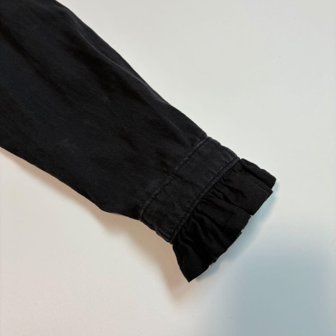 KAPITALキャピタル コットン フリルシャツ ブラック 長袖 日本製