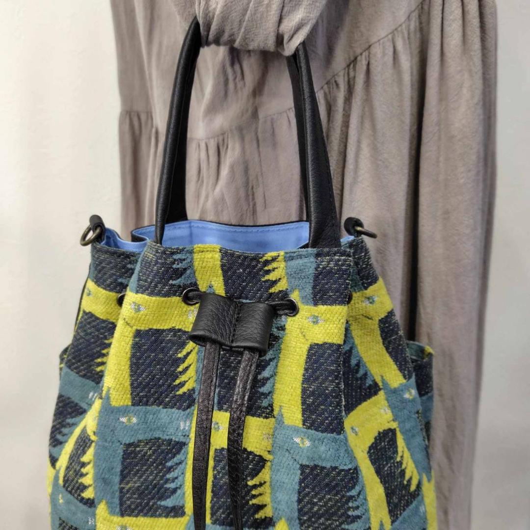 しののめ様/thoroughbredサラブレットネイビー/巾着Lサイズ