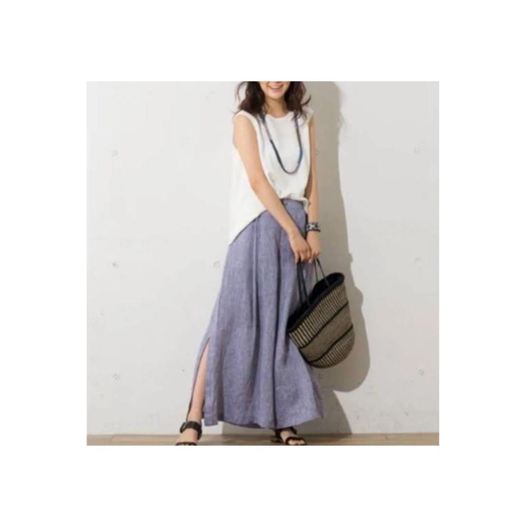 228y*大きい50サイズ 23区×LIBECO リベコ リネン ワイドパンツ