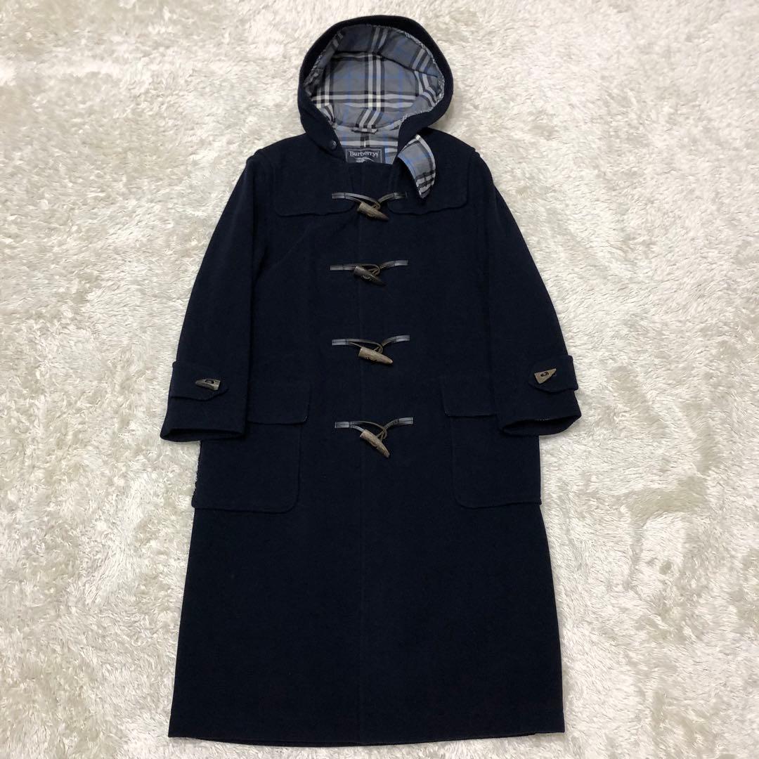 美品✨バーバリー ダッフルコート ネイビー ノバチェック裏地 7AR