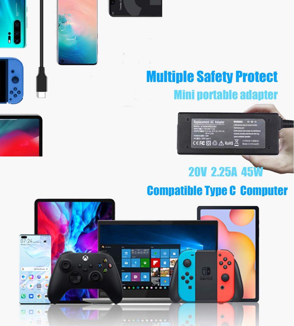 電源ユニット 45W USB Type C Charger Adapter Compatibl