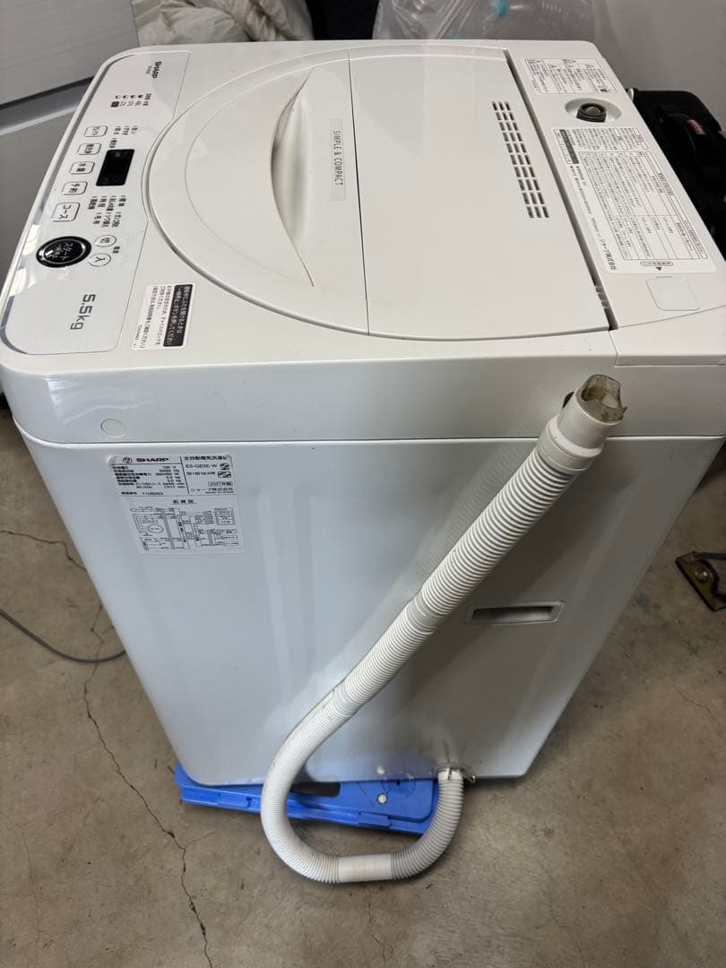 シャープ洗濯機5.5kg 高濃度洗浄ほぐし運転 風乾燥機能付き　2021年製T