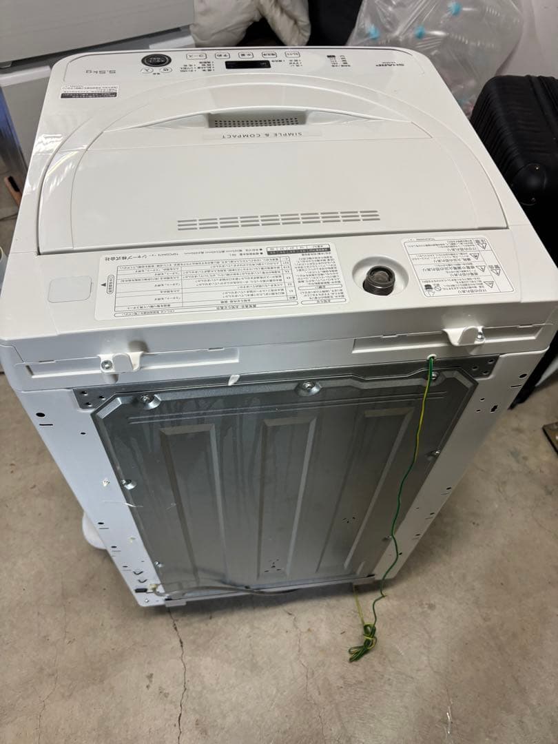 シャープ洗濯機5.5kg 高濃度洗浄ほぐし運転 風乾燥機能付き　2021年製T