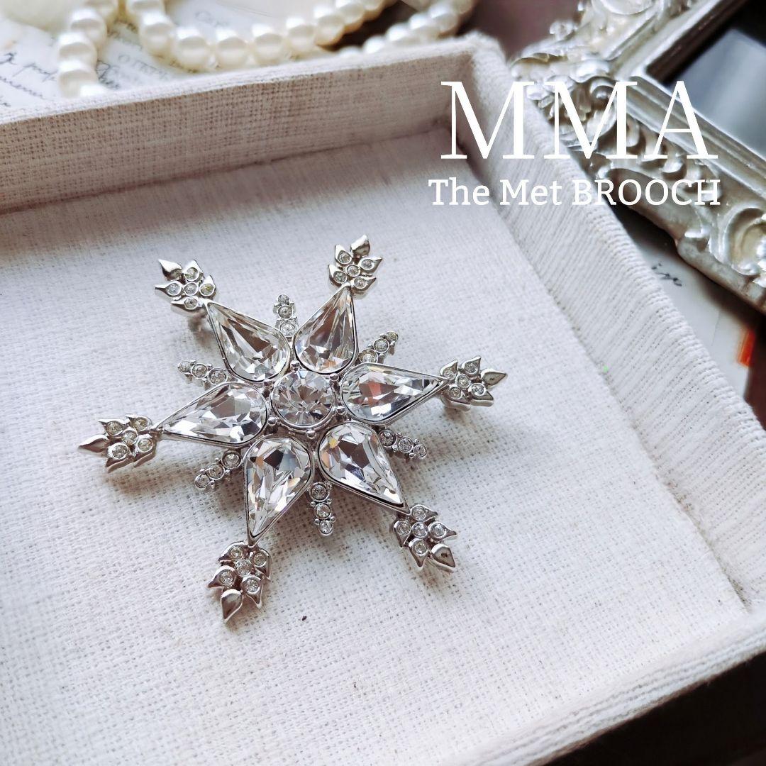 MMA メトロポリタン美術館 スノーフレーク ブローチ 雪の結晶 スワロフスキー