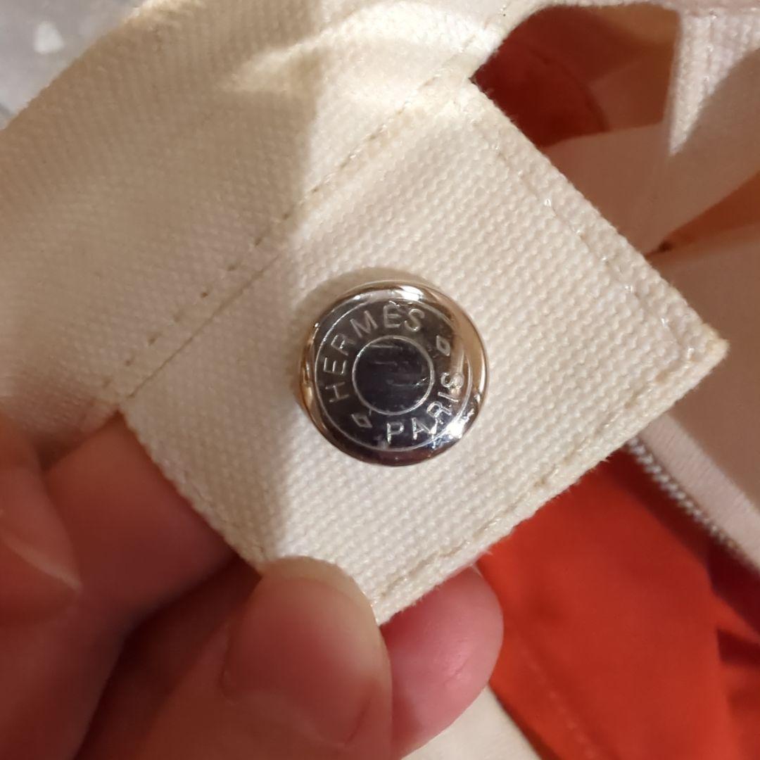 たあ　HERMES マザーズバッグ クリーム/赤 動物イラスト付き