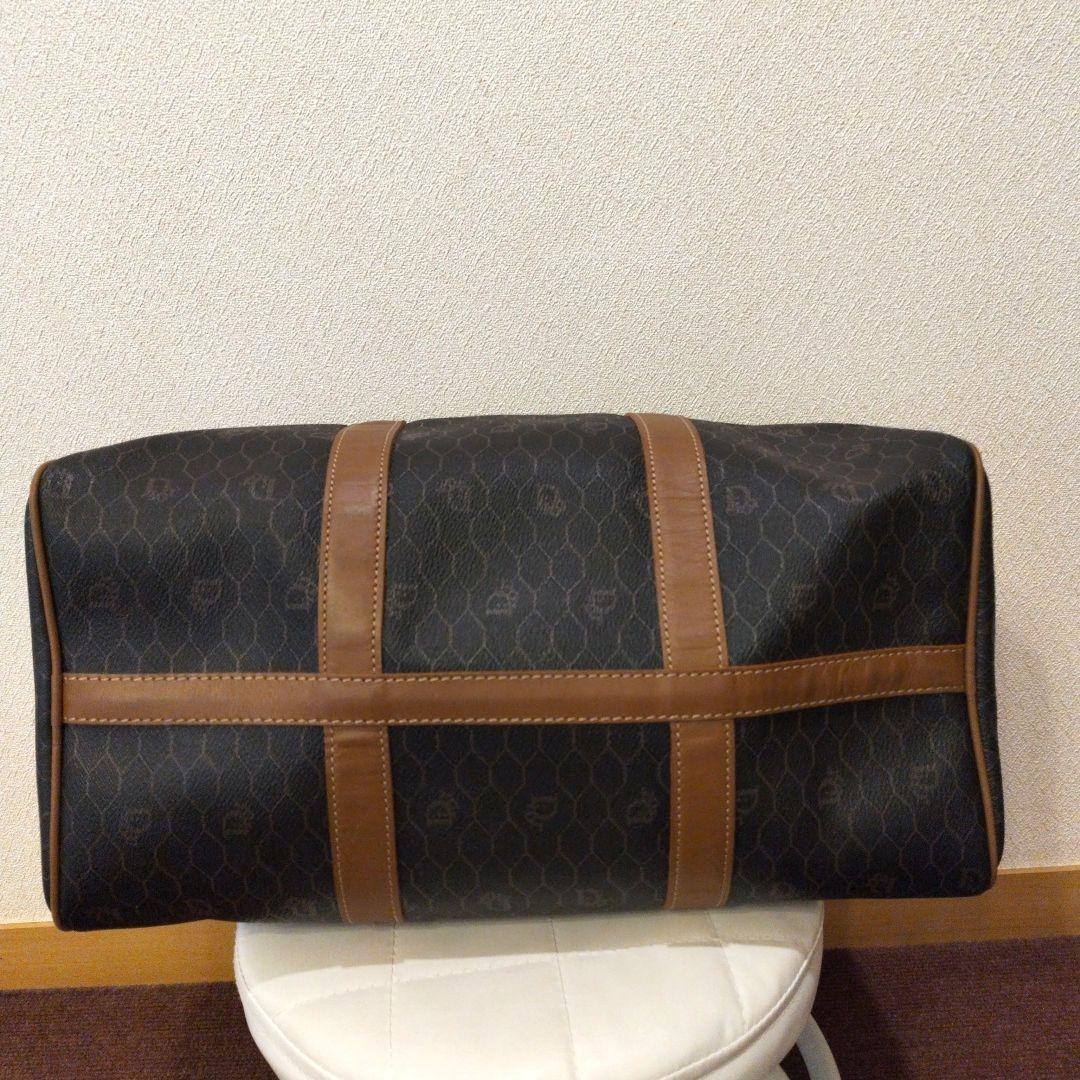 クリスチャン/ディオール ボストンバッグ ハニカム柄 Hexagonロゴ PVC