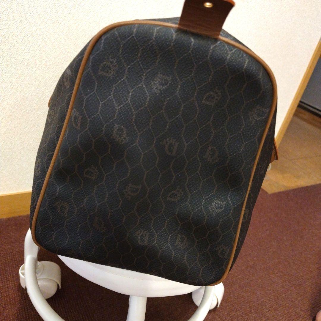 クリスチャン/ディオール ボストンバッグ ハニカム柄 Hexagonロゴ PVC