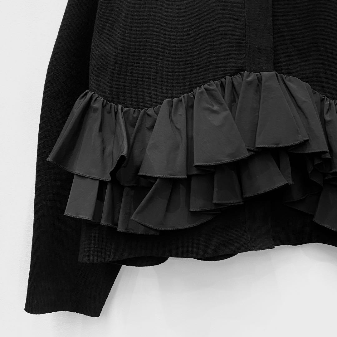 MARILYNMOON スパイラルタフタラッフルニットジャケット