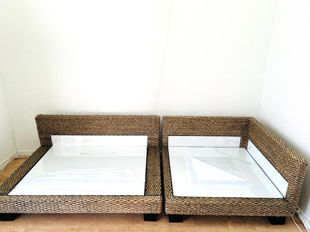 a.flat ケイ・ローソファ コーナー&ベンチのセット3人 (ヒヤシンス)