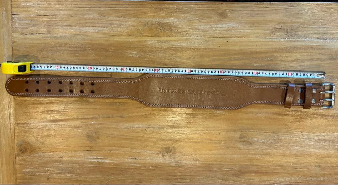 美品！GOLD'S GYM プロレザーベルト　Mサイズ　ゴールドジム　筋トレ