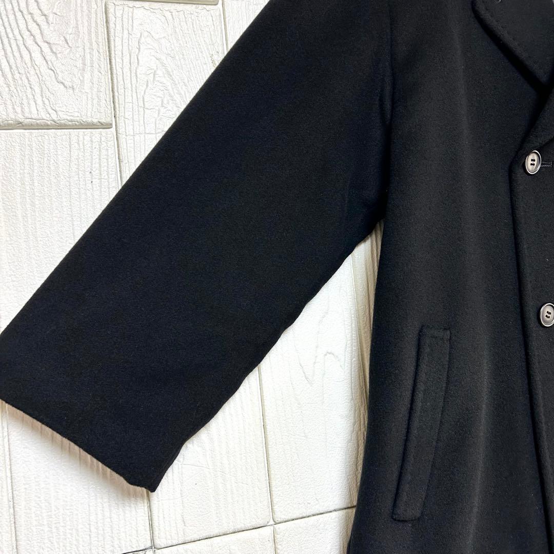 オーバーサイズ 美品 カシミヤ100%レリアン ダブルブレストコート ブラック