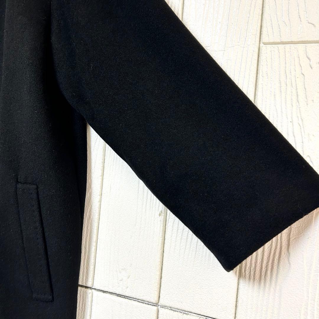 オーバーサイズ 美品 カシミヤ100%レリアン ダブルブレストコート ブラック