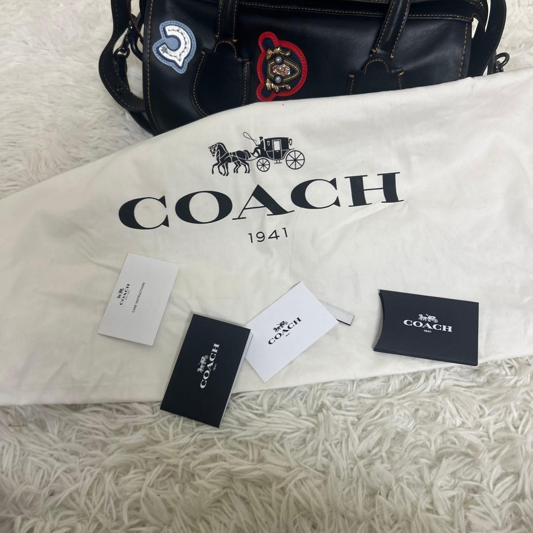 【未使用級】COACH 2way ショルダー ハンドバッグ クラブタン　ワッペン