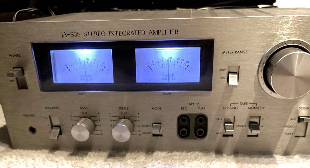 ②Victor プリメインアンプJA-S35 ビクター パワーメーターLED