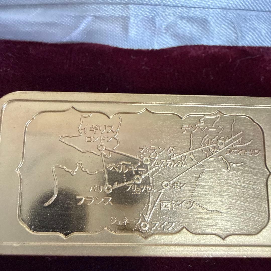 天皇・皇后訪欧記念　インゴット　メダル