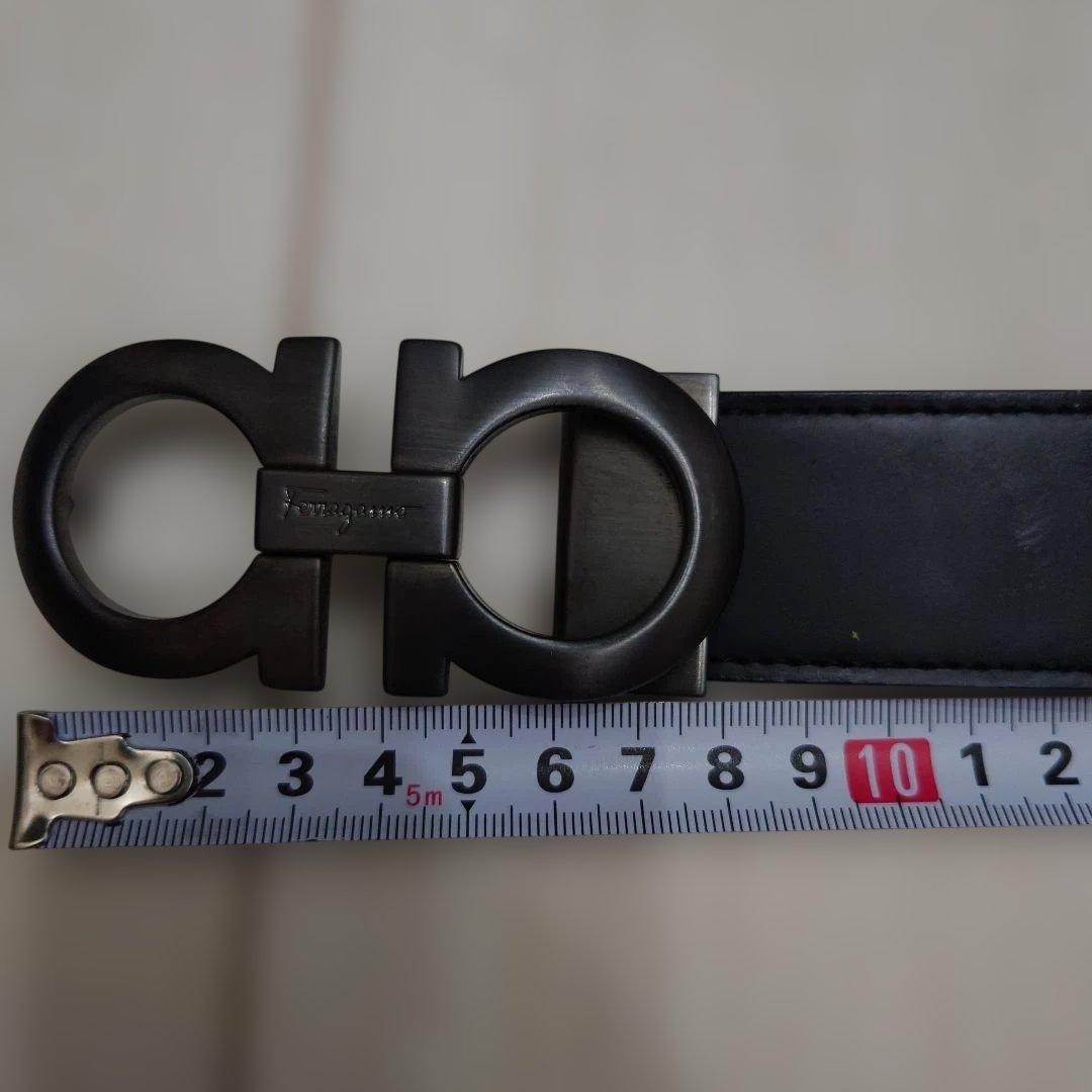 Ferragamo フェラガモ ガンチーニ　マッドグレーバックル　黒レザーベルト