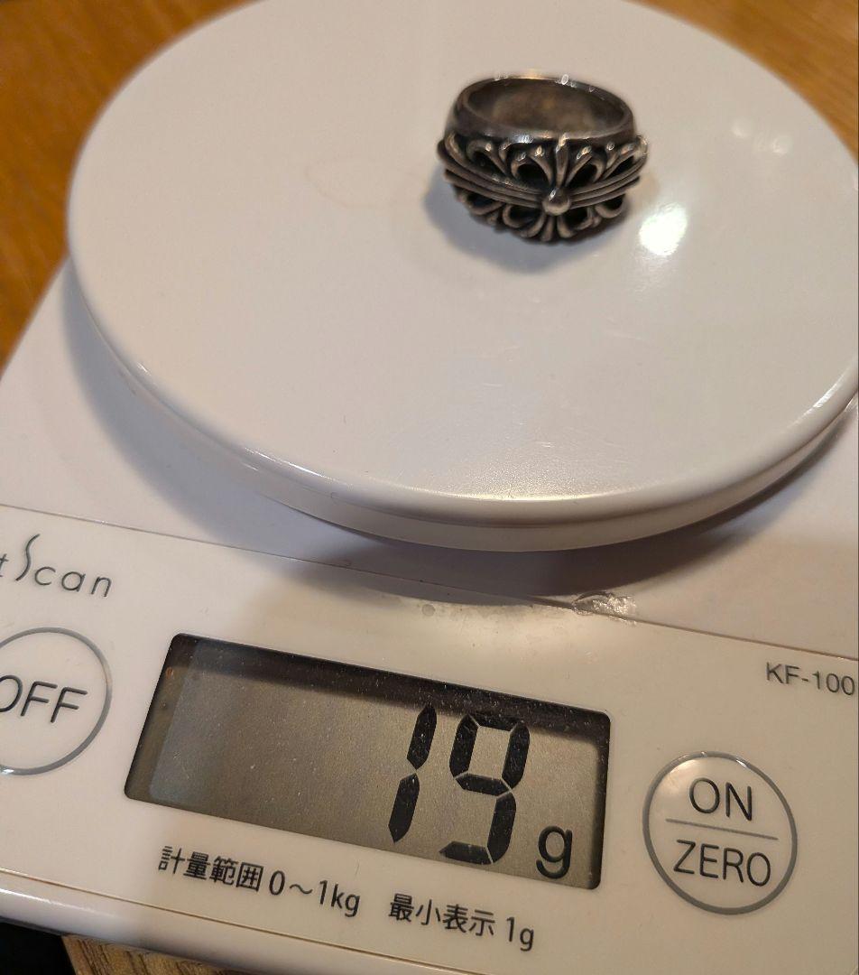 ヴィンテージ シルバー925 フローラルクロスリング18から19号（約19g）