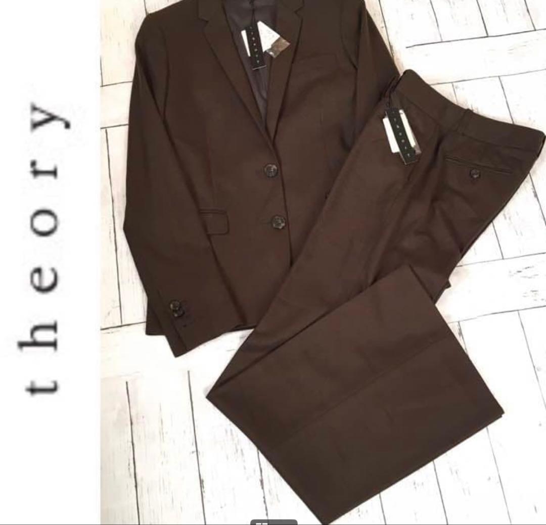 新品/theory/セットアップ スーツ/size 2/brown/wool