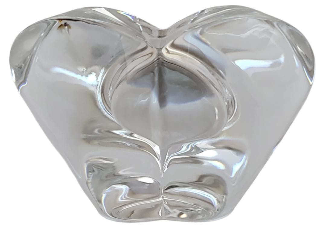 ☆美品 Baccarat / バカラ ハート型 置き時計 稼働品 約369g!!