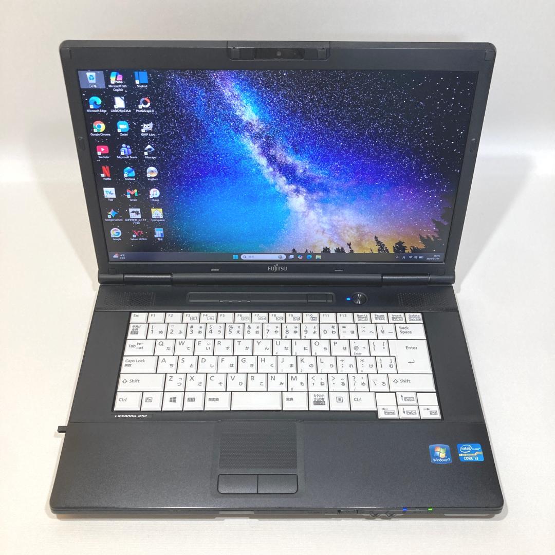 初心者✨快適・カメラ・大画面・DVD✨黒✨すぐ使えるノートパソコン◇D461-1