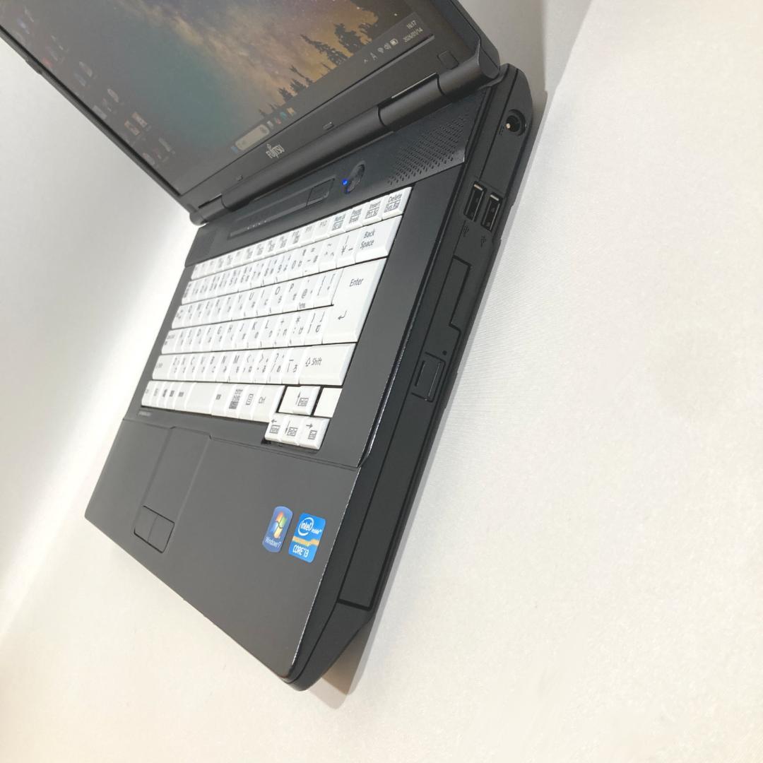 初心者✨快適・カメラ・大画面・DVD✨黒✨すぐ使えるノートパソコン◇D461-1