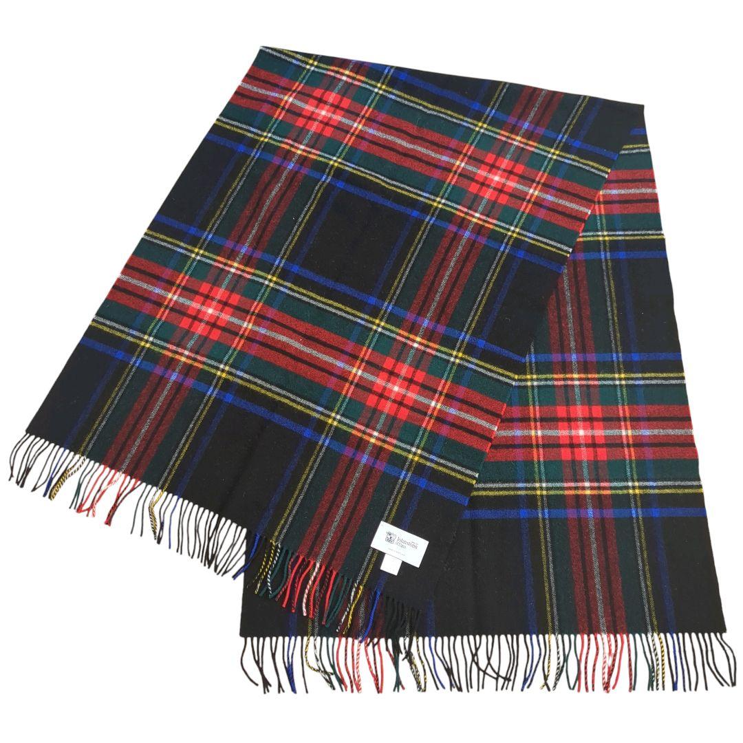 【美品/国内正規品】ジョンストンズ 現行タグ 大判ストール ブラックスチュワート