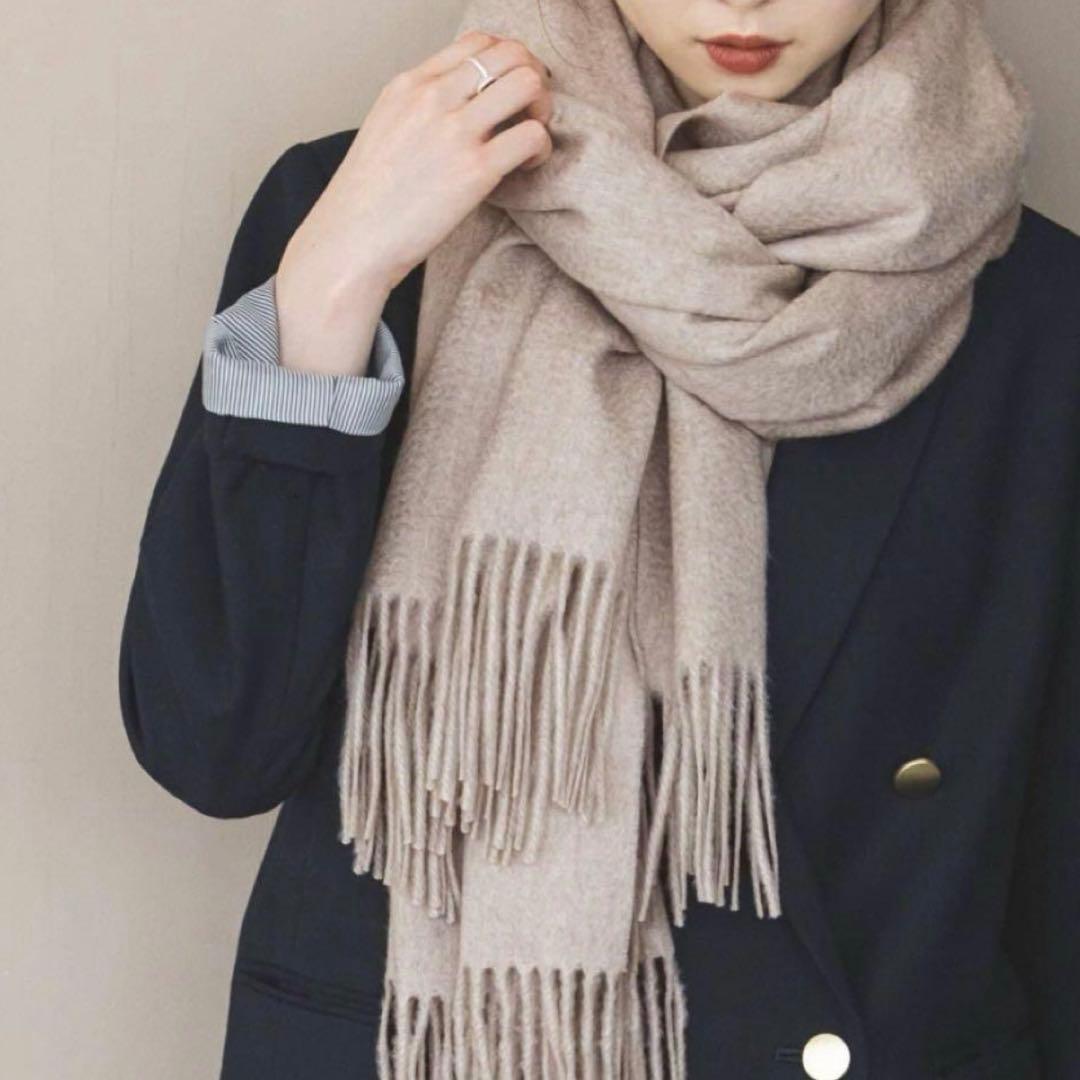 【美品】NOBLEオリジナルカシミヤストール　ベージュ