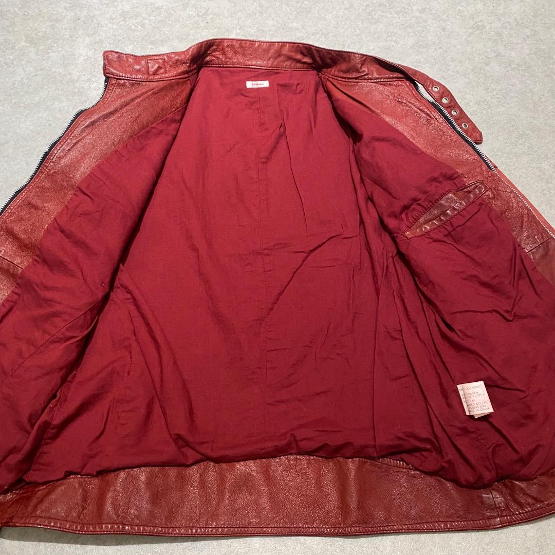 STIMULUS y2k ショート丈 豚革 シングルライダースジャケット 赤