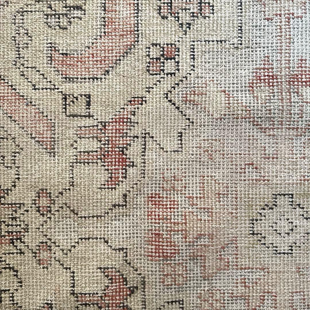 94×180 リバーシブル　擦れシャビーなメダリオン　トルコヴィンテージラグ