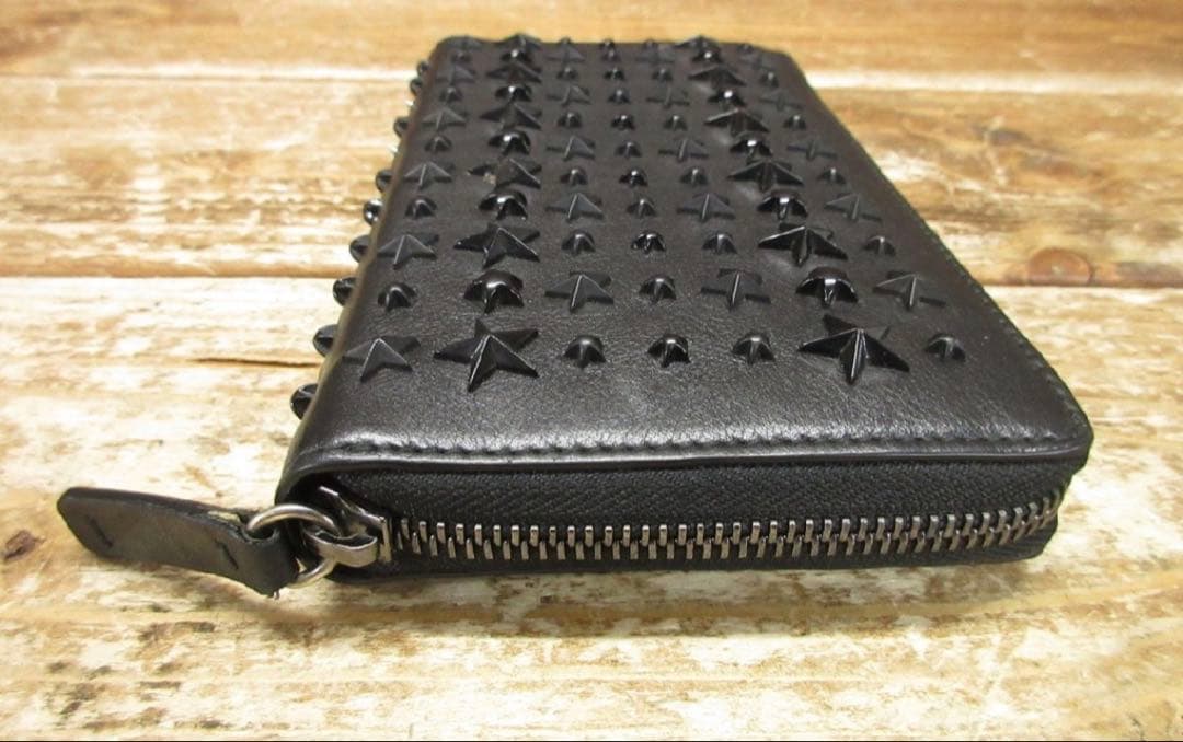 成*業様 訳あり　JIMMY CHOO ブラック スタースタッズ 長財布