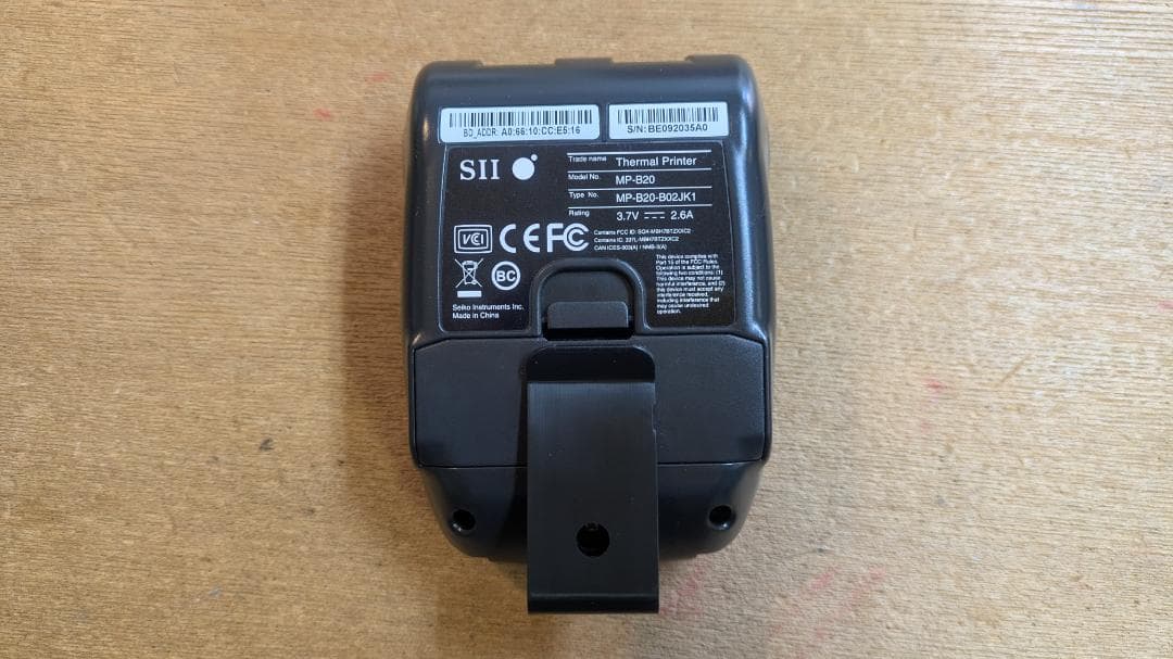 サーマルプリンタ　SII MP-B20 レシート モバイル　ケース　感熱紙つき