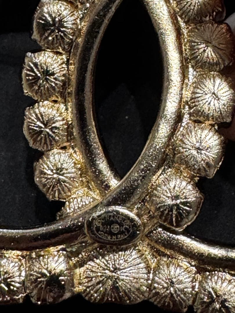 美品　シャネル　パール＆クリスタルブローチ