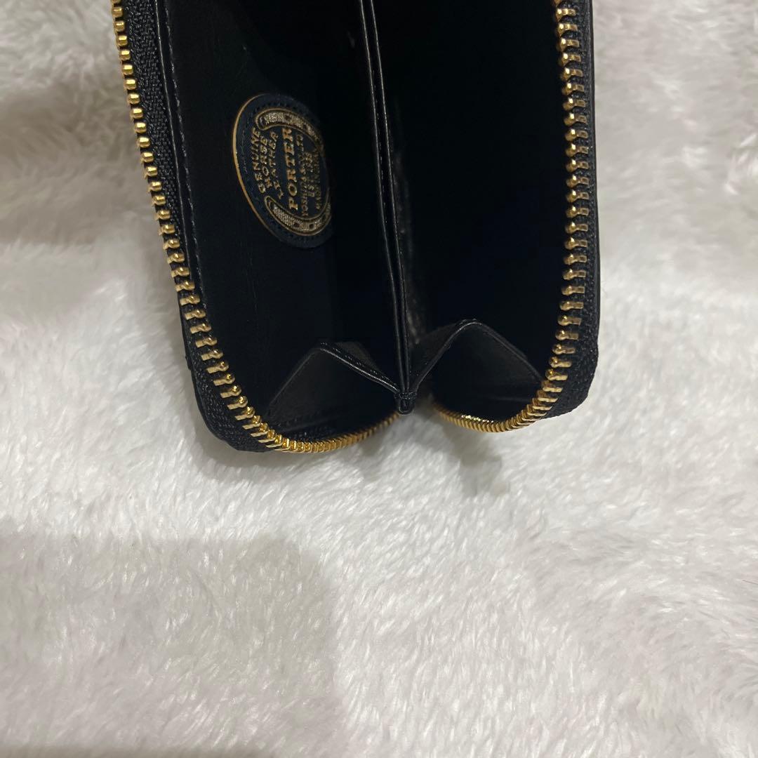 【美品】PORTER WISE &パスケース 馬革　ブラック