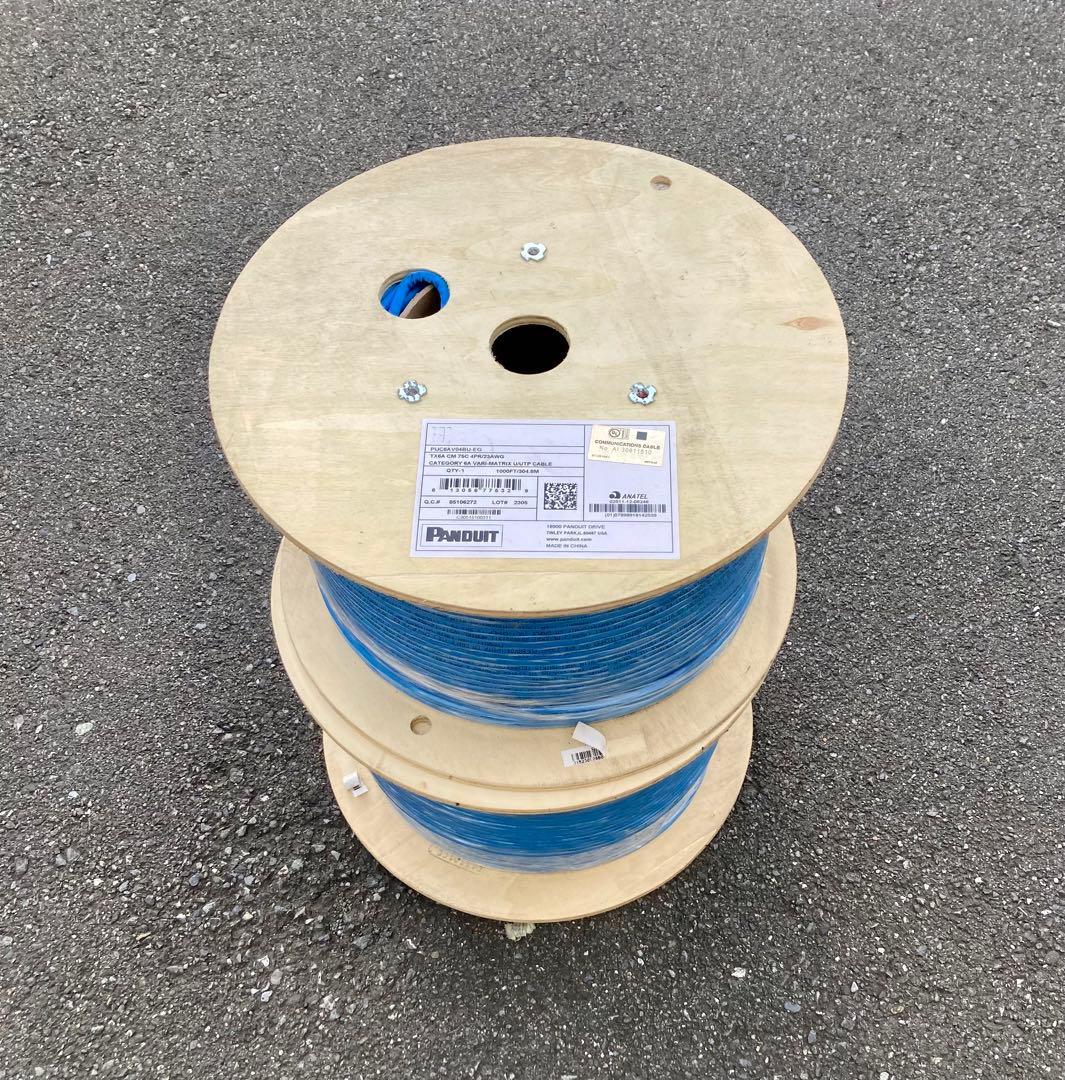 新品 LANケーブル cat6A青2ドラム