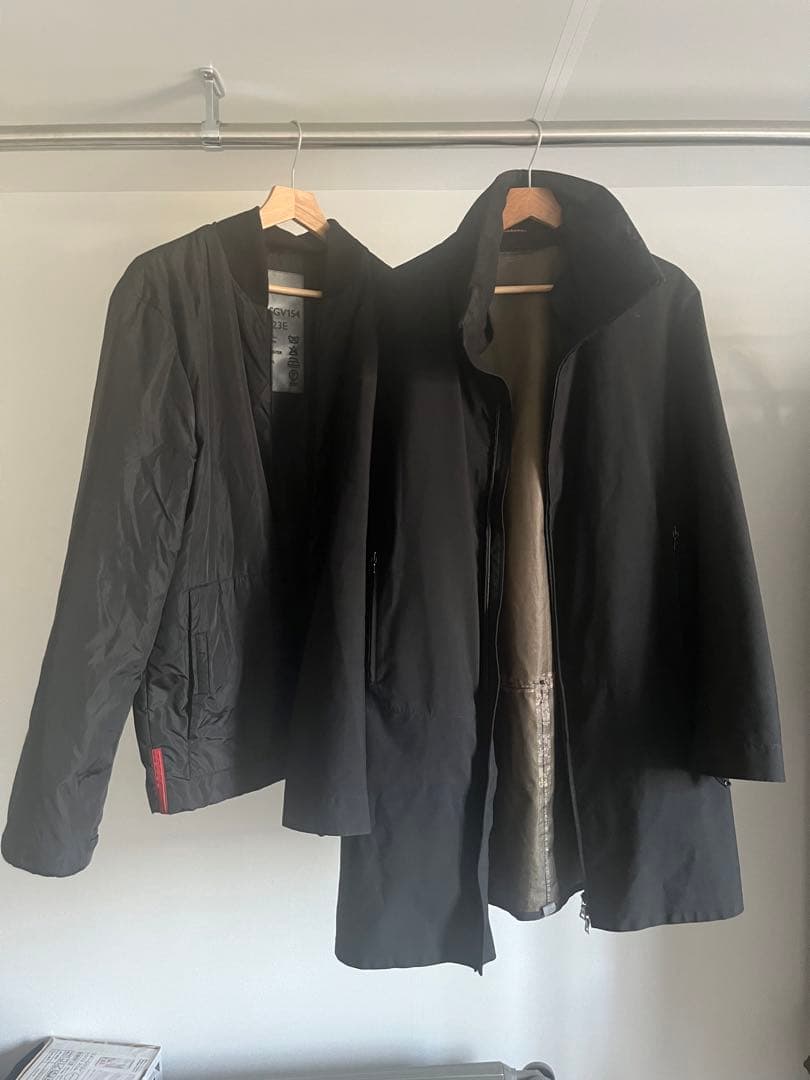 PRADA ロングジャケット 48 取り外しライナー付