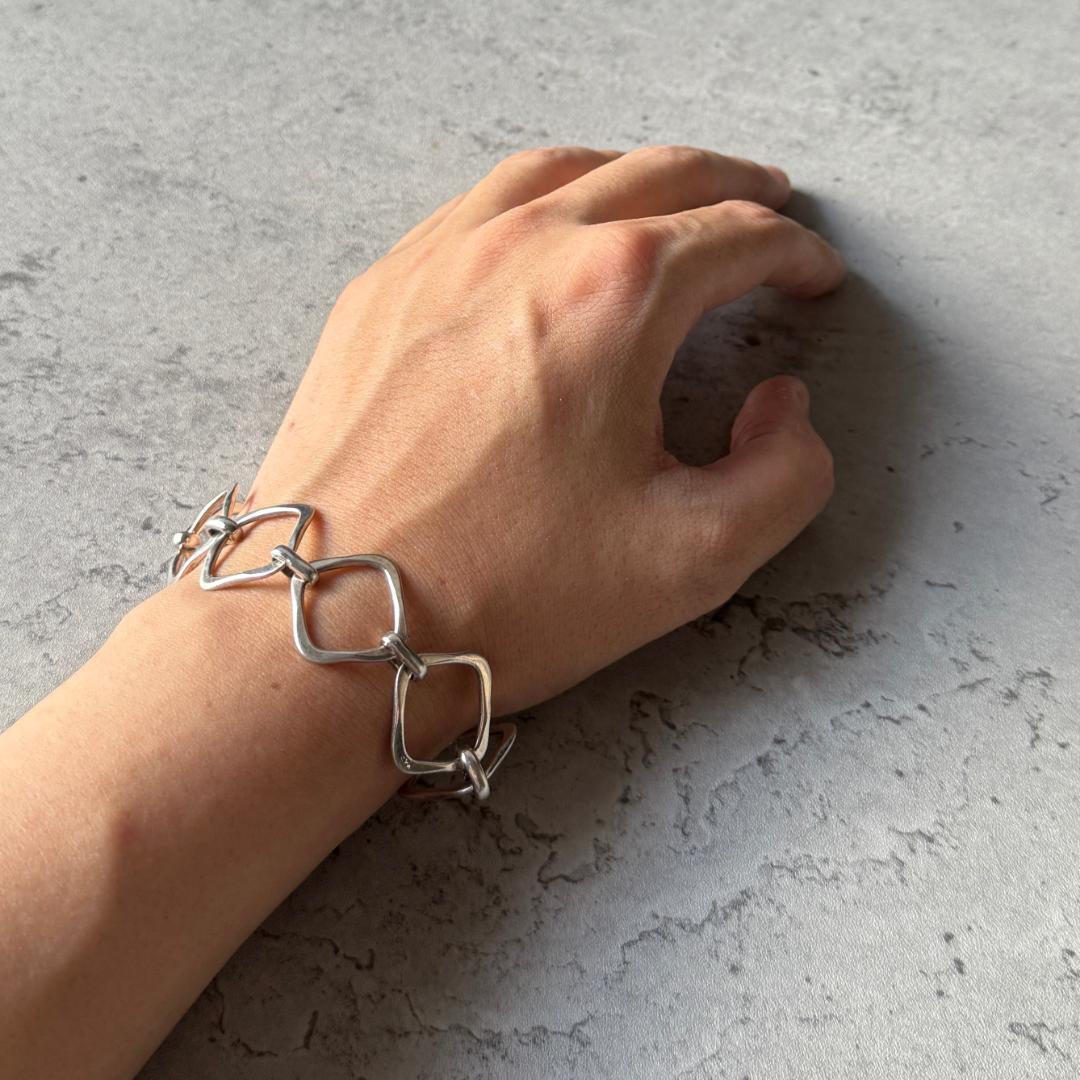 メキシコ製 ヴィンテージ リングチェーン ブレスレット シルバー925