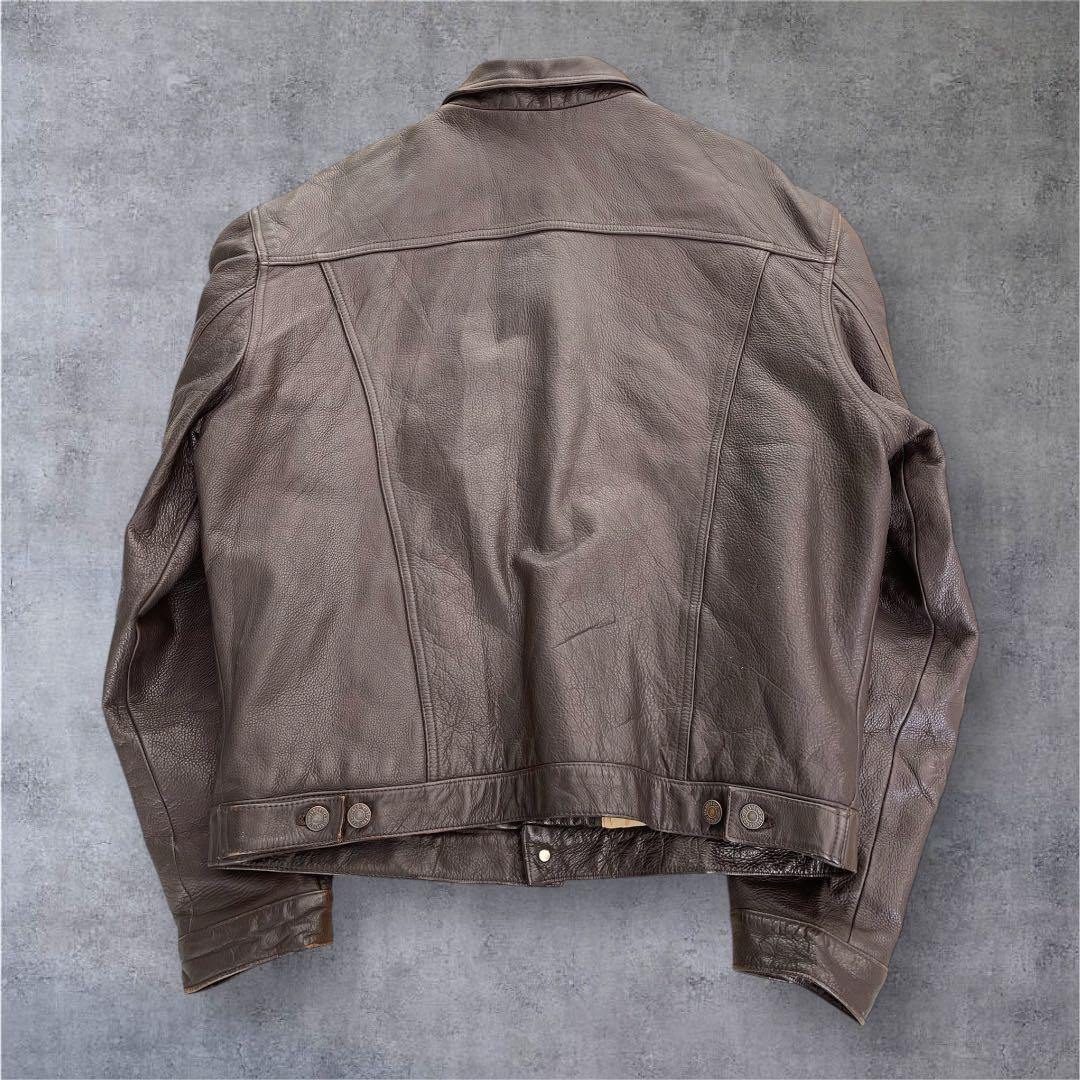 お*着様 levi's レザージャケット　レザー　トラッカー　80s 90s ヴ