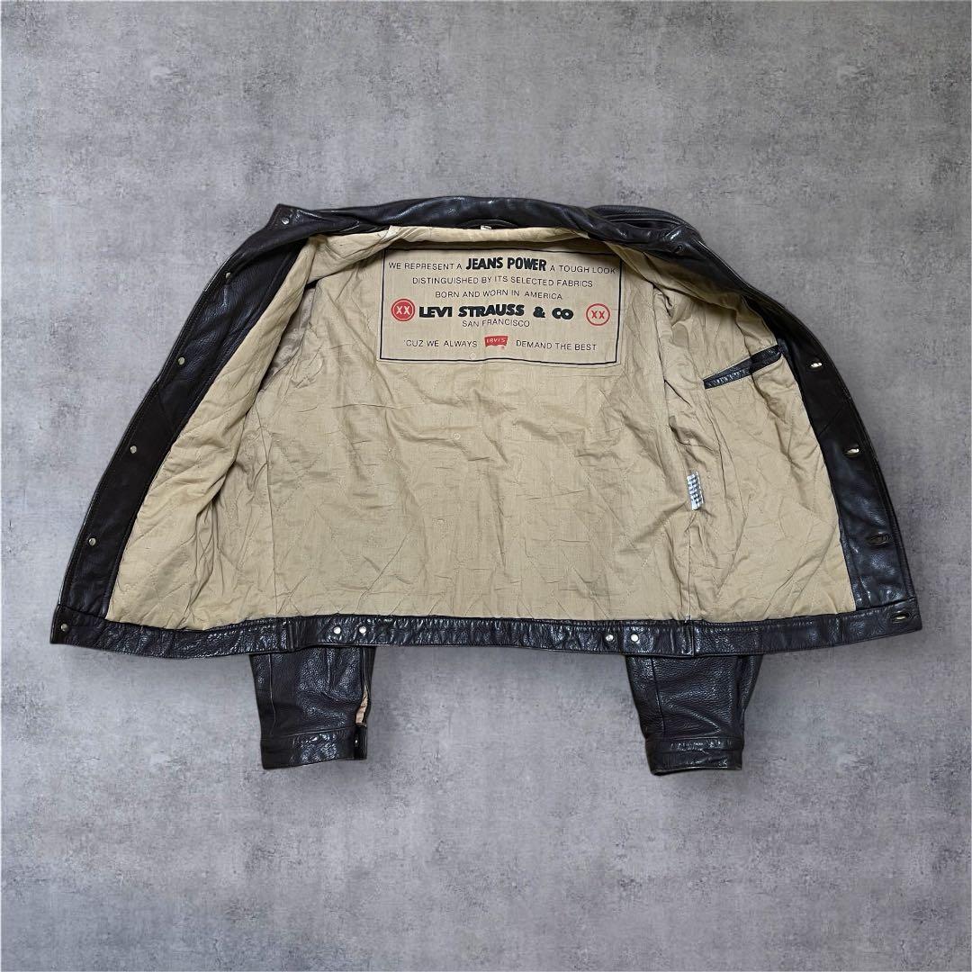 お*着様 levi's レザージャケット　レザー　トラッカー　80s 90s ヴ