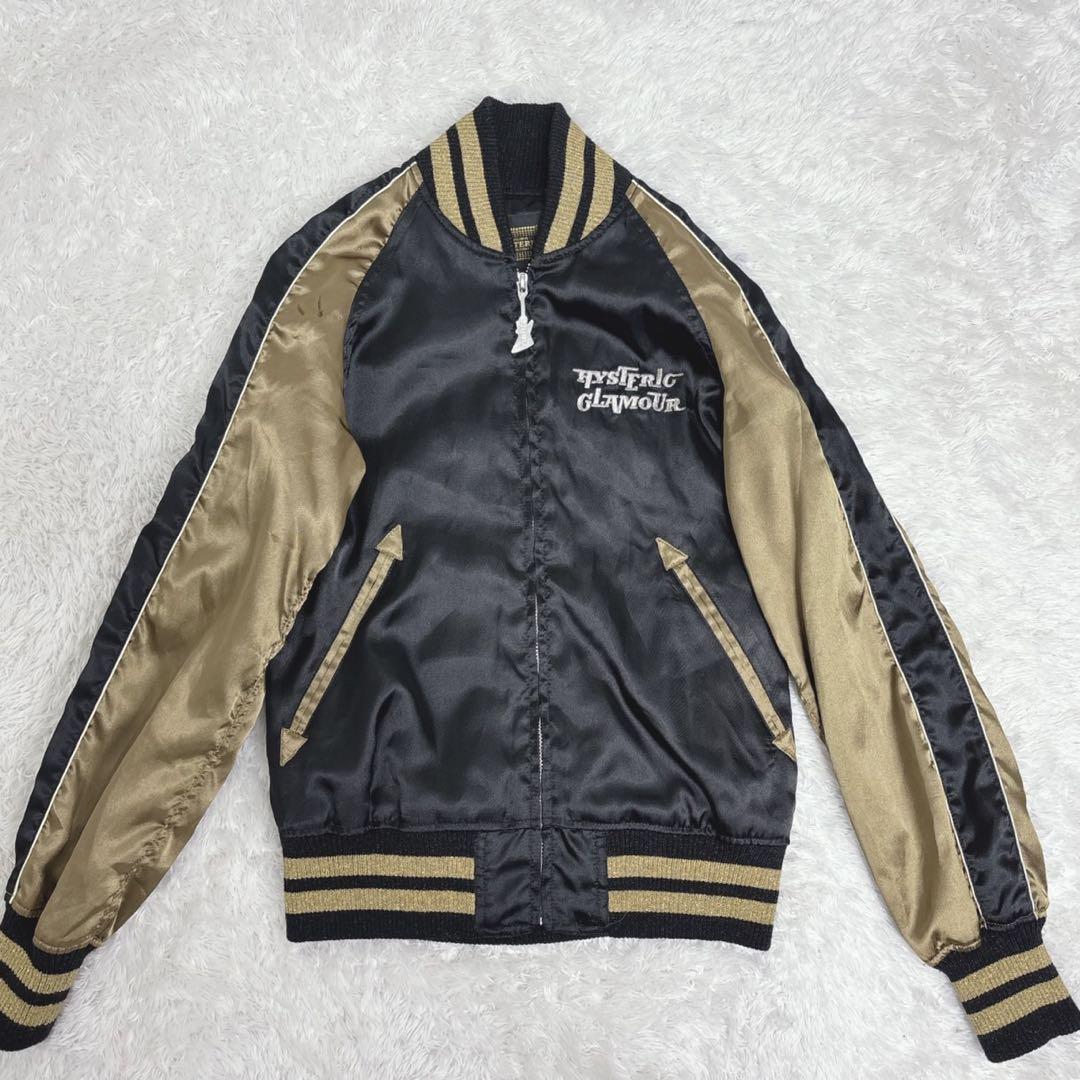 ヒステリックグラマー　ヒスガール スカジャン バイクガール 黒×金　アウター