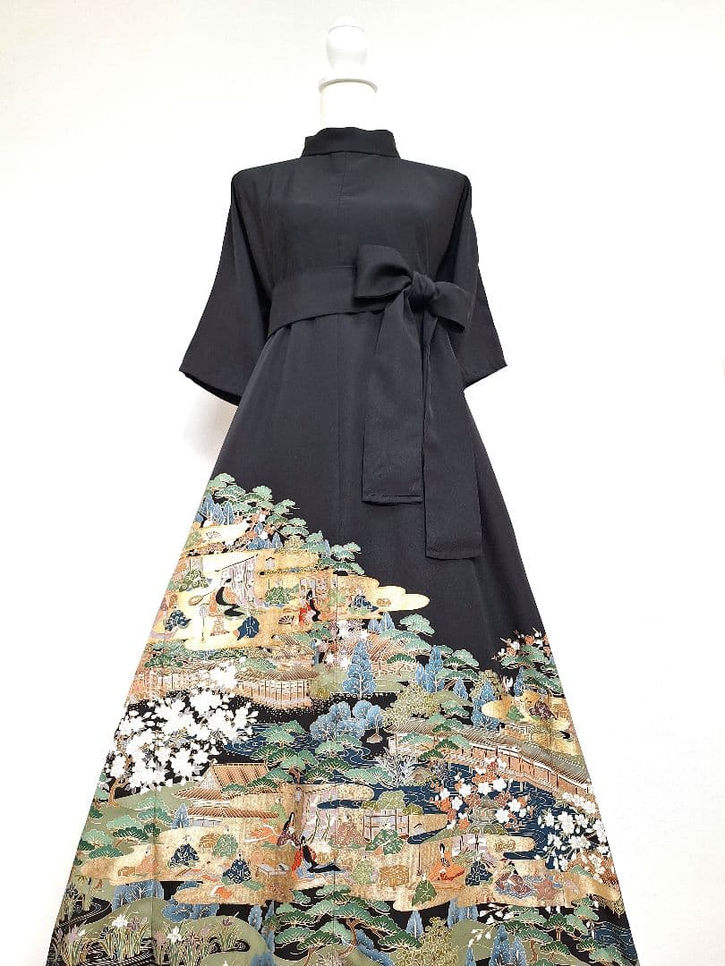 着物リメイクワンピース3679