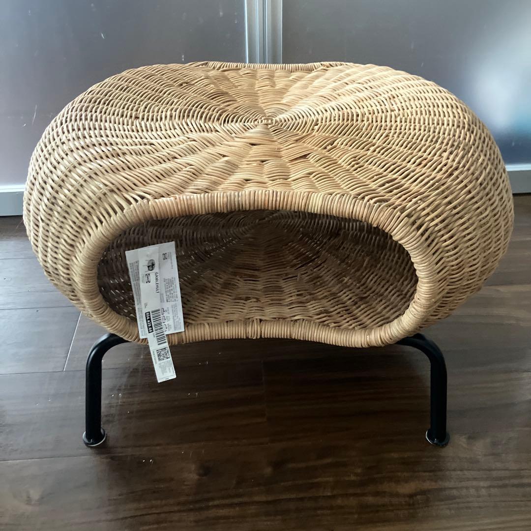 IKEA GAMLEHULT ガムレフルト　オットマン 収納付き,籐/チャコール