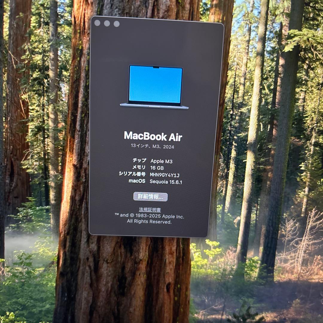 【早い者勝ち】2024 Macbook Air M3 16GB 512SSD