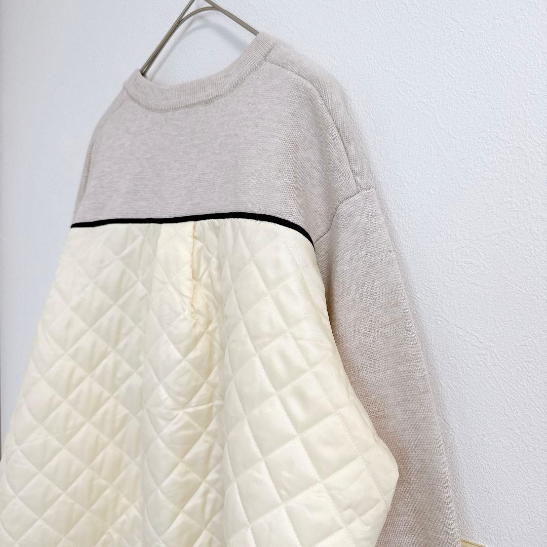 MACHATT♡マチャット キルティングドッキングニット セーター 異素材 長袖